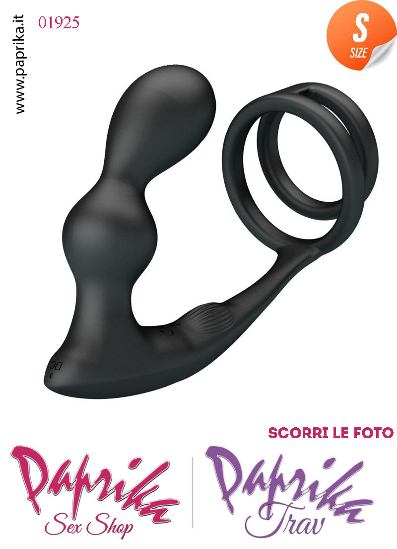 Vibratore Prostatico Small Vibrante 9 cm Ø 28 Anelli Pene Telecomando