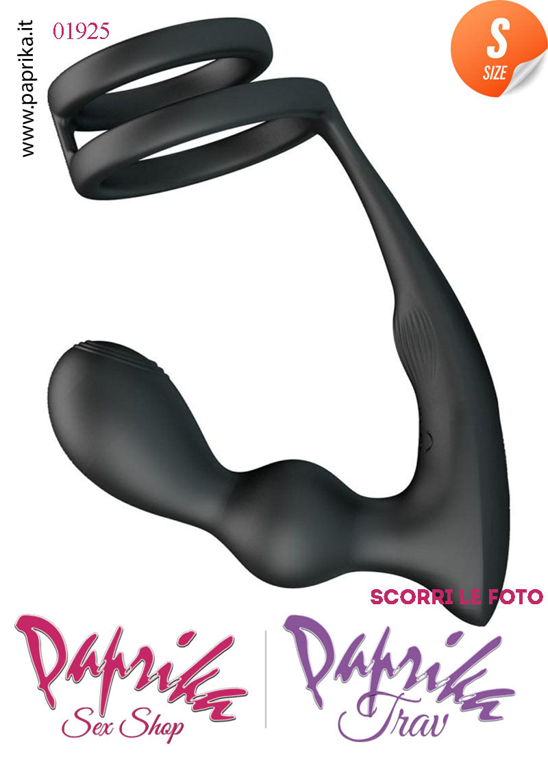 Vibratore Prostatico Small Vibrante 9 cm Ø 28 Anelli Pene Telecomando