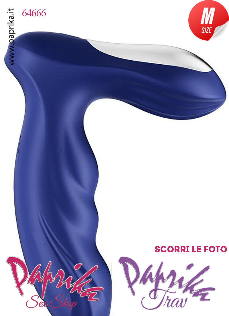 Vibratore Prostatico Blu Sagomato Medium Vibrante 9 cm Ø 35 Telecomando