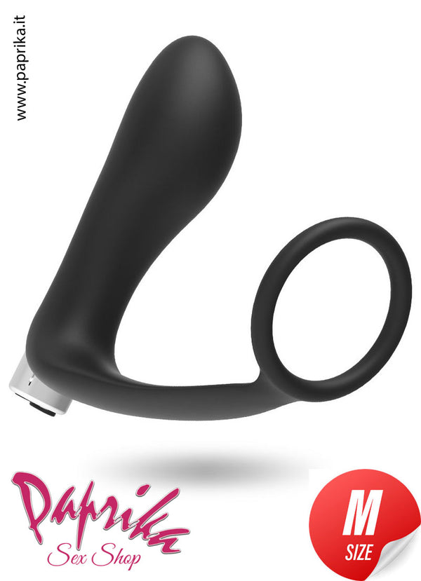 Vibratore Prostatico 9 cm Ø 34 Anello Silicone 10 Velocità Ricaricabile