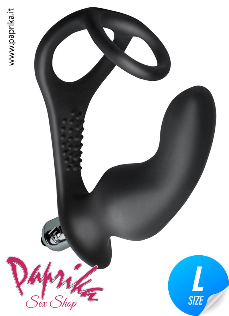 Vibratore Prostatico 2 Anelli 9 cm Ø 39 Silicone 10 Velocità Ricaricabile
