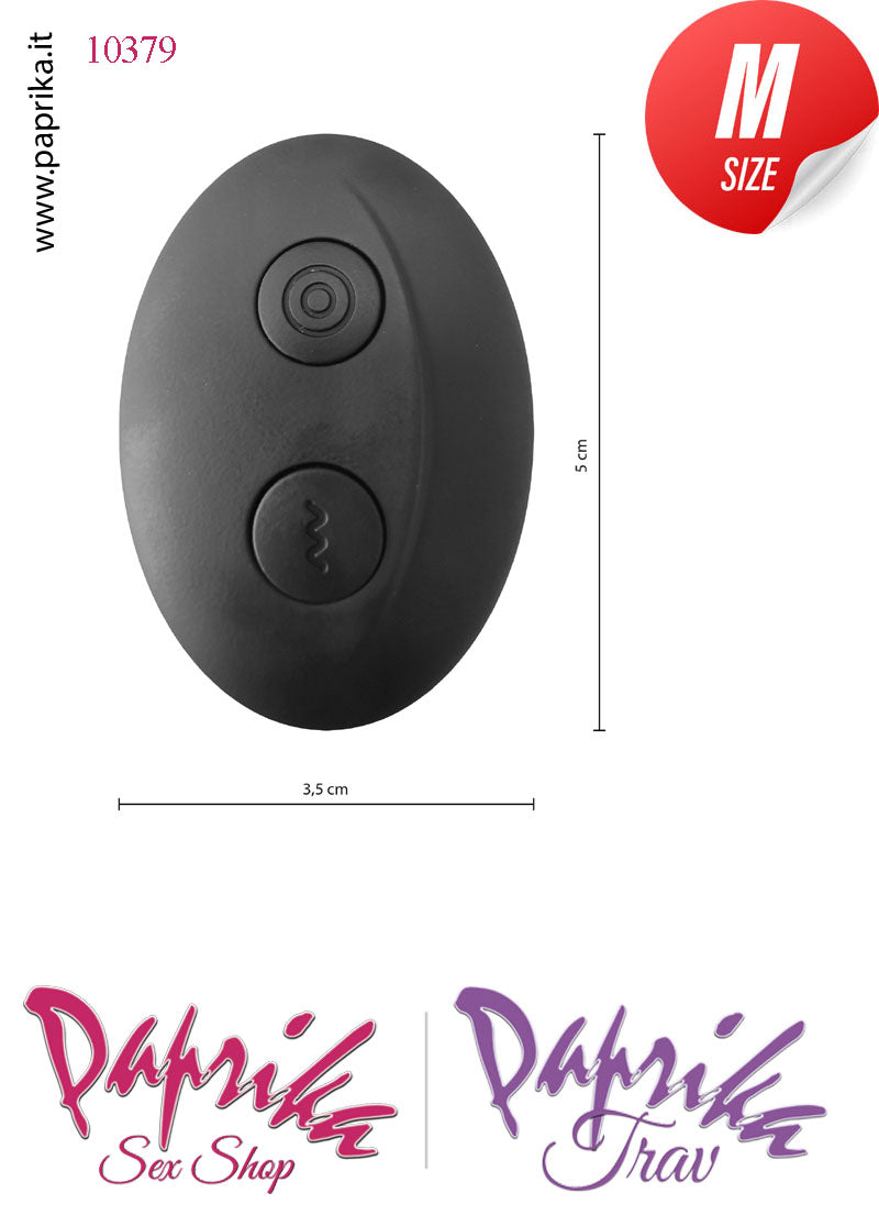 Vibratore e Pulsazioni Prostatico Sagomato 2 Motori Telecomandato 12 cm Ø 33
