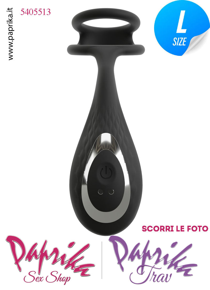 Vibratore Prostatico Large Movimento Punta Telecomandato 12 cm Ø 38 Anelli Pene