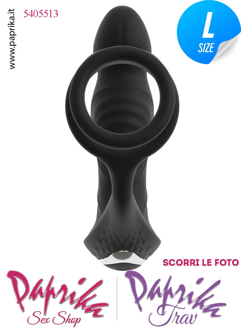 Vibratore Prostatico Large Movimento Punta Telecomandato 12 cm Ø 38 Anelli Pene