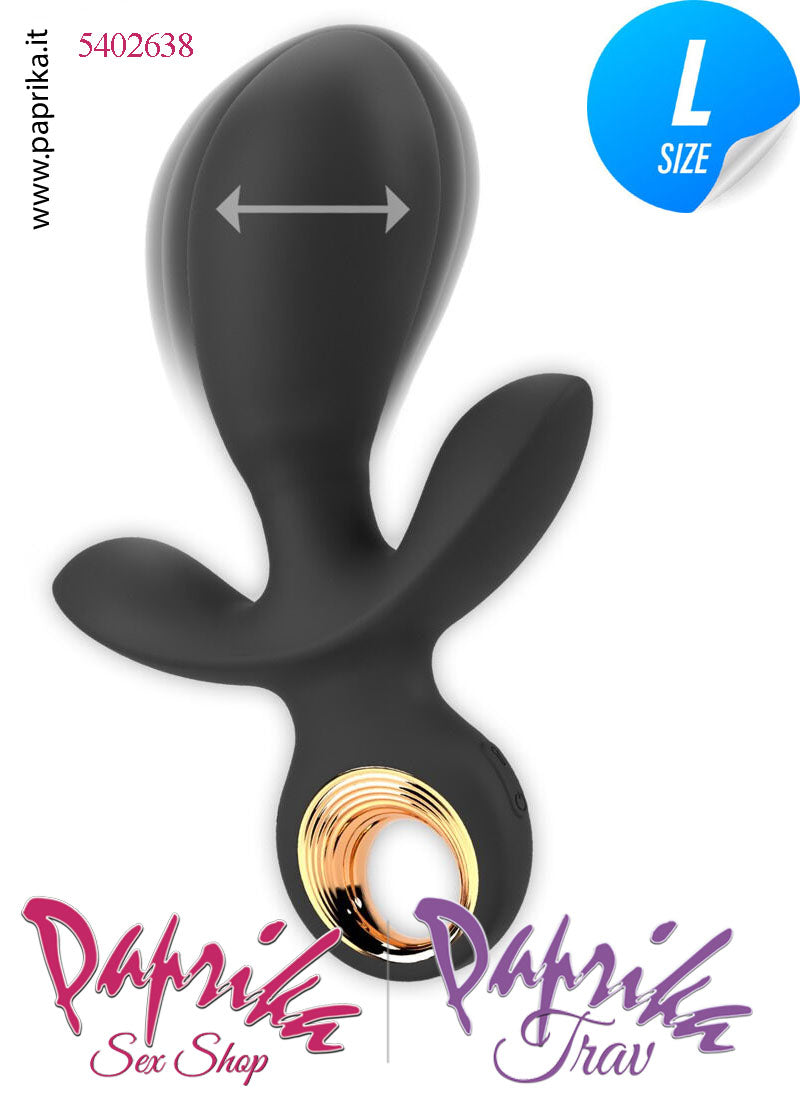 Rabbit Vibratore Triplo Clitoride Vagina Perineo 10 Velocità Ø 37 Gonfiabile Silicone