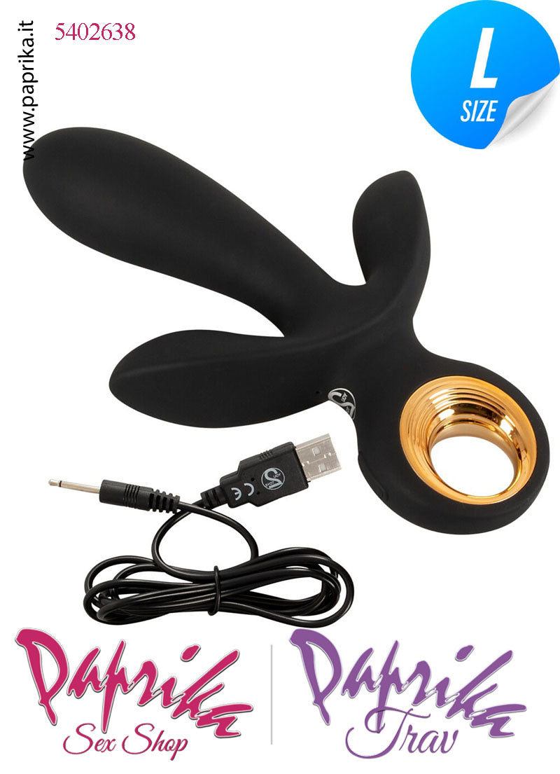 Rabbit Vibratore Triplo Clitoride Vagina Perineo 10 Velocità Ø 37 Gonfiabile Silicone