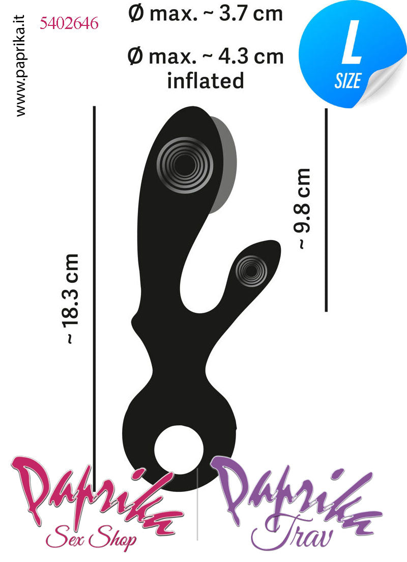 Rabbit Vibratore Clitoride Vagina Punto G 10 Velocità Ø 37 Gonfiabile Silicone