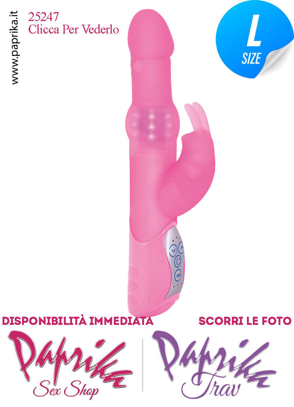 Rabbit Vibratore Clitoride Vagina Rotante Perle 7 + 3 Velocità 13/18 cm Ø 44