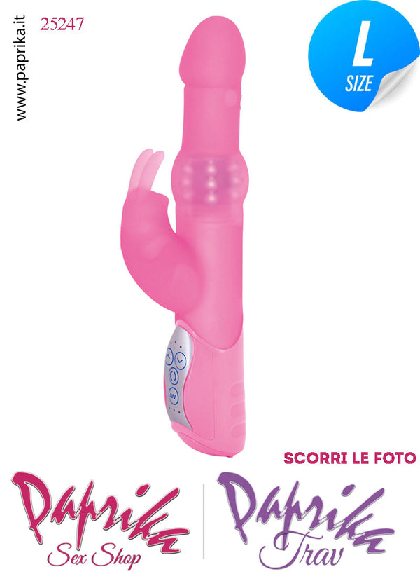 Rabbit Vibratore Clitoride Vagina Rotante Perle 7 + 3 Velocità 13/18 cm Ø 44