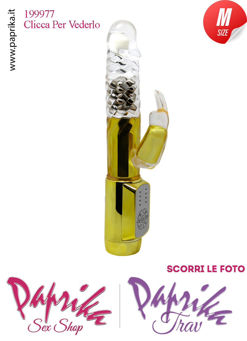Rabbit Vibratore Clitoride Vagina Rotante Perle 4+4 Velocità 15/22 cm Ø 30