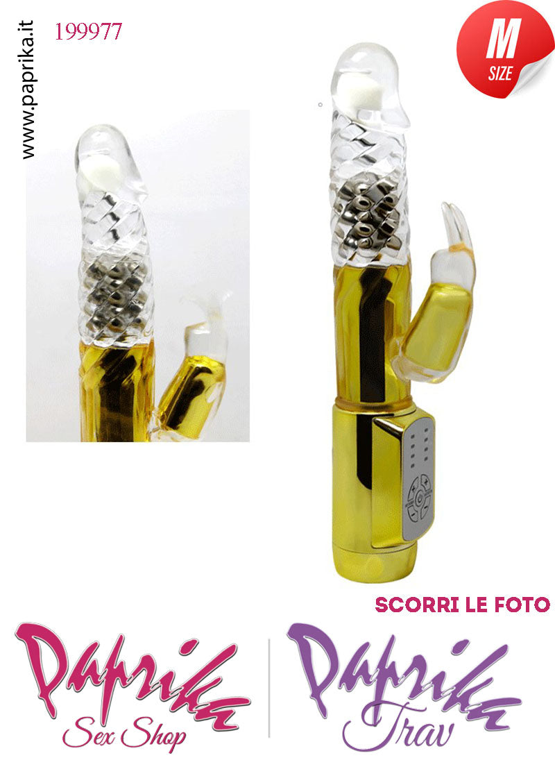 Rabbit Vibratore Clitoride Vagina Rotante Perle 4+4 Velocità 15/22 cm Ø 30