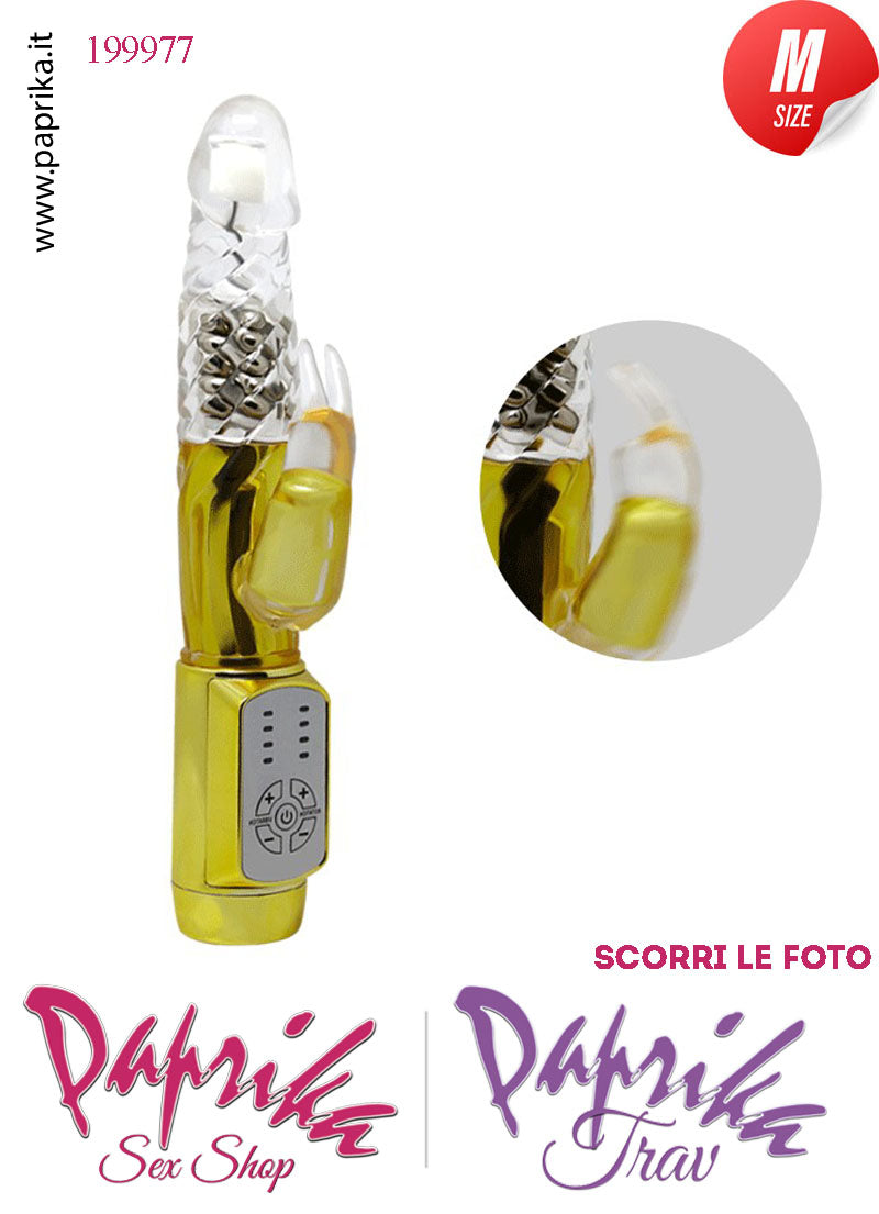 Rabbit Vibratore Clitoride Vagina Rotante Perle 4+4 Velocità 15/22 cm Ø 30