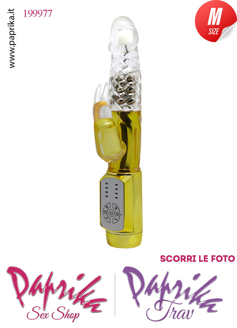 Rabbit Vibratore Clitoride Vagina Rotante Perle 4+4 Velocità 15/22 cm Ø 30