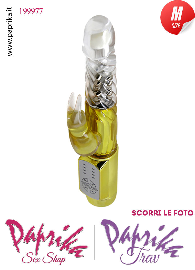 Rabbit Vibratore Clitoride Vagina Rotante Perle 4+4 Velocità 15/22 cm Ø 30