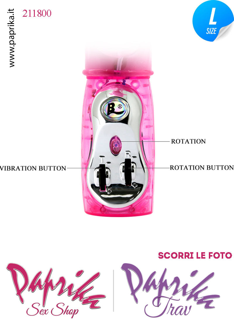 Rabbit Vibratore Clitoride Vagina Rotante Perle Velocità Regolabili 14/26 cm Ø 37