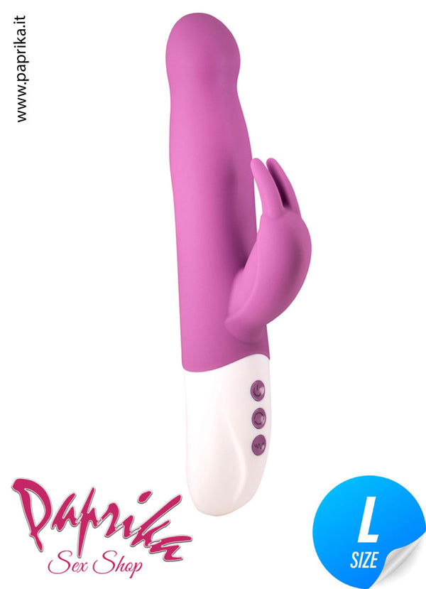 Vibratore Rabbit Rotante e Clitorideo Inseribile 12 cm Ø 37