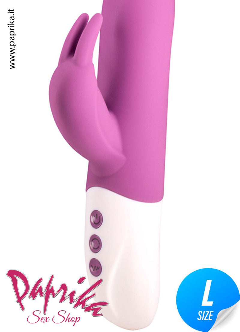 Vibratore Rabbit Rotante e Clitorideo Inseribile 12 cm Ø 37