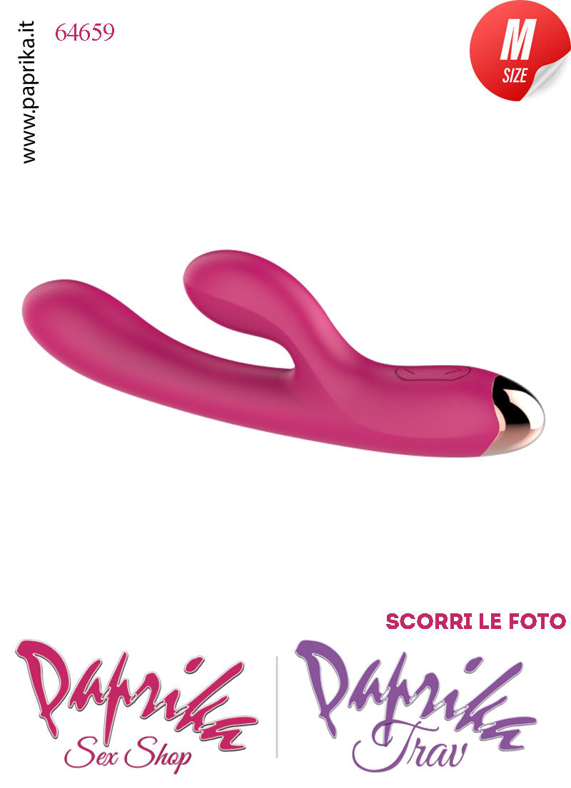 Rabbit Silicone Fucsia Vibrante 2 Motori Stimolazioni Separabili 12/20 cm Ø 33