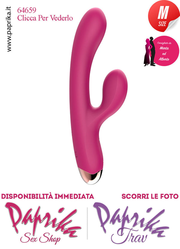 Rabbit Silicone Fucsia Vibrante 2 Motori Stimolazioni Separabili 12/20 cm Ø 33