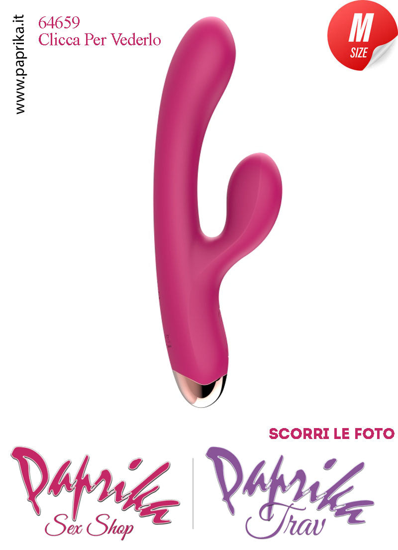 Rabbit Silicone Fucsia Vibrante 2 Motori Stimolazioni Separabili 12/20 cm Ø 33