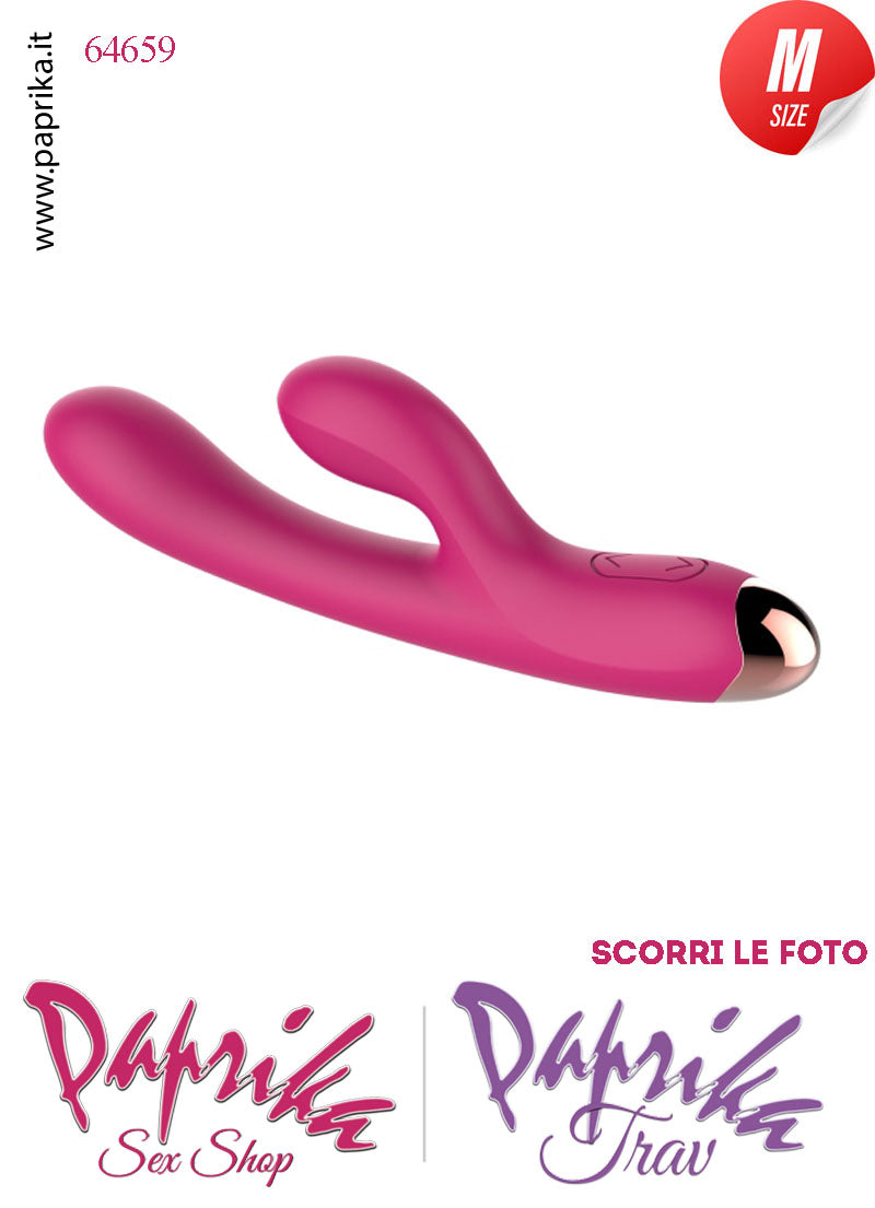 Rabbit Silicone Fucsia Vibrante 2 Motori Stimolazioni Separabili 12/20 cm Ø 33