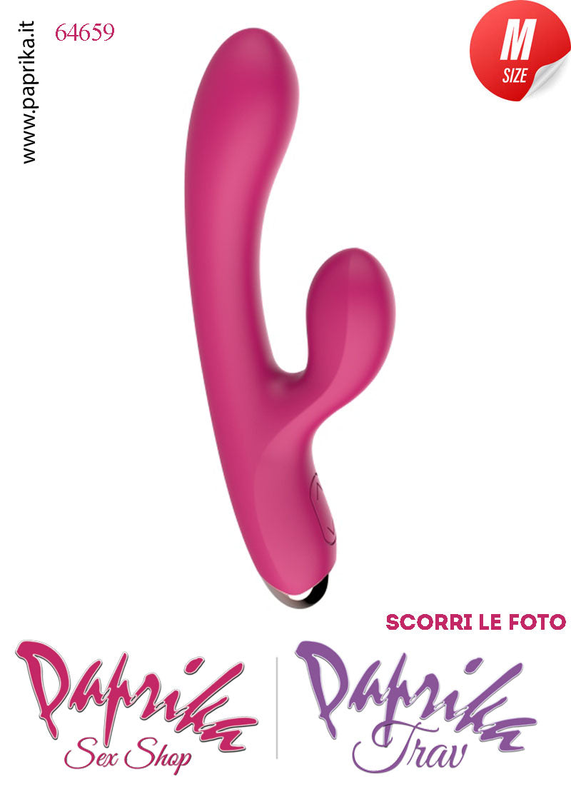 Rabbit Silicone Fucsia Vibrante 2 Motori Stimolazioni Separabili 12/20 cm Ø 33