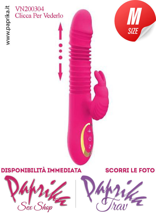 Rabbit Silicone Su & Giù Vibrante Riscaldato 5 + 10 Velocità 13/24 cm Ø 33