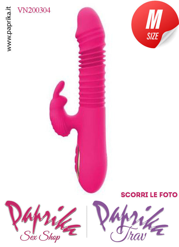 Rabbit Silicone Su & Giù Vibrante Riscaldato 5 + 10 Velocità 13/24 cm Ø 33
