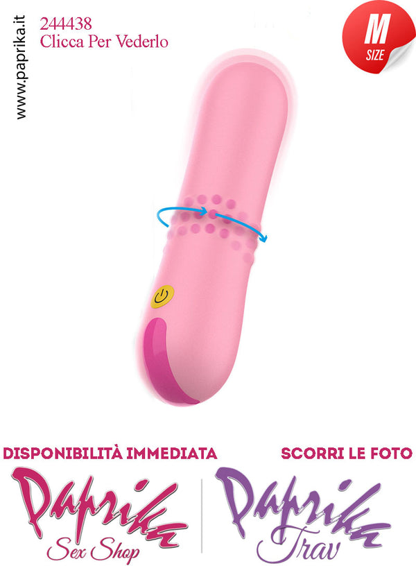 Vibratore Rotante Perle Silicone Rosa 10 Velocità 15 cm Ø 32 Medium
