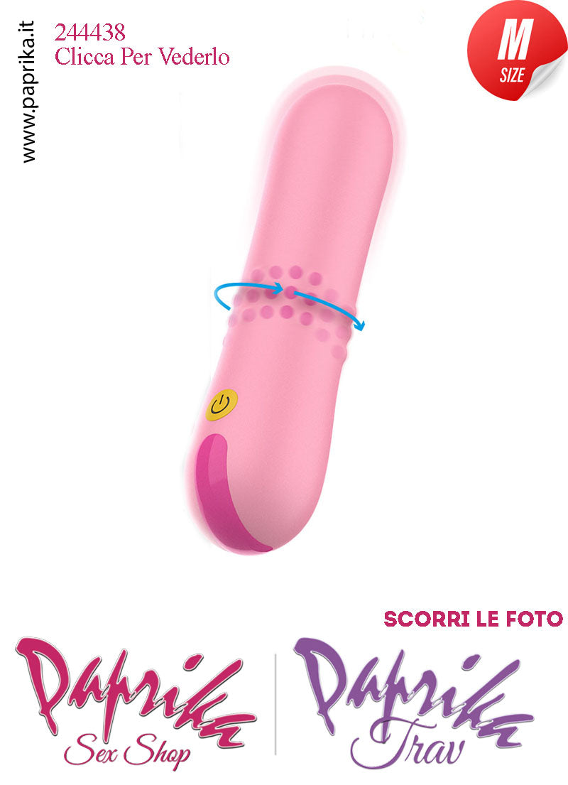 Vibratore Rotante Perle Silicone Rosa 10 Velocità 15 cm Ø 32 Medium