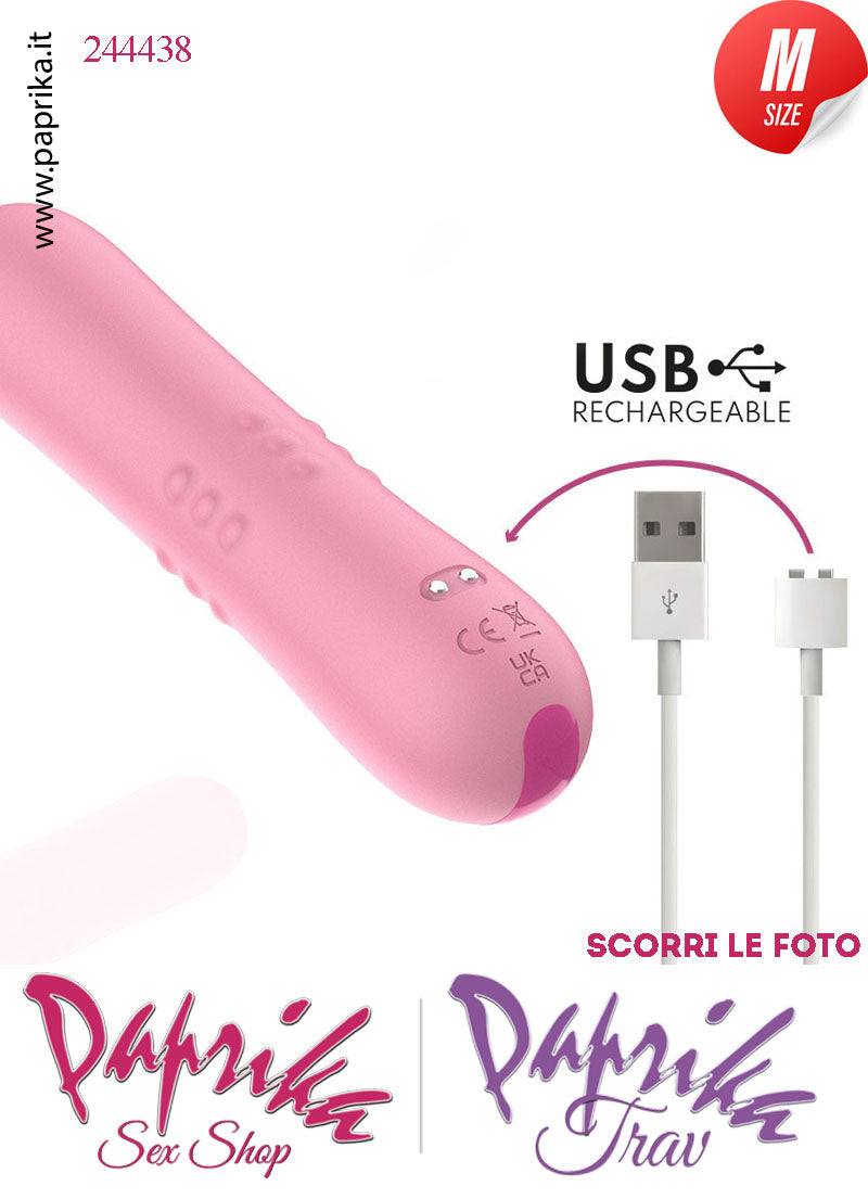 Vibratore Rotante Perle Silicone Rosa 10 Velocità 15 cm Ø 32 Medium