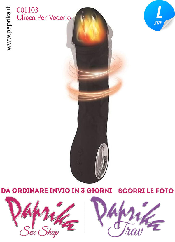 Vibratore Silicone Nero Unisex Venature Risaldabile 10 Velocità 18 cm Ø 44