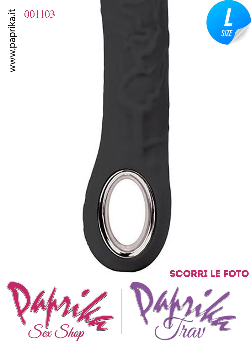 Vibratore Silicone Nero Unisex Venature Risaldabile 10 Velocità 18 cm Ø 44