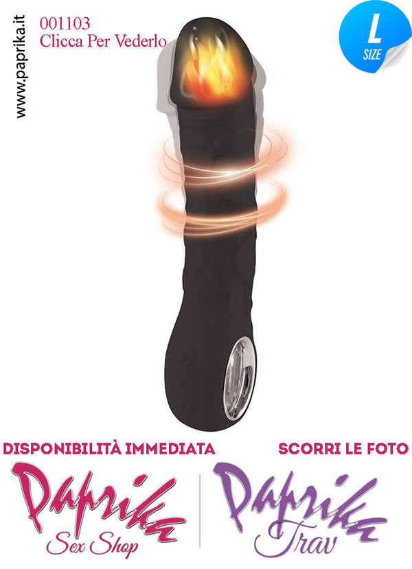 Vibratore Silicone Nero Unisex Venature Risaldabile 10 Velocità 18 cm Ø 44