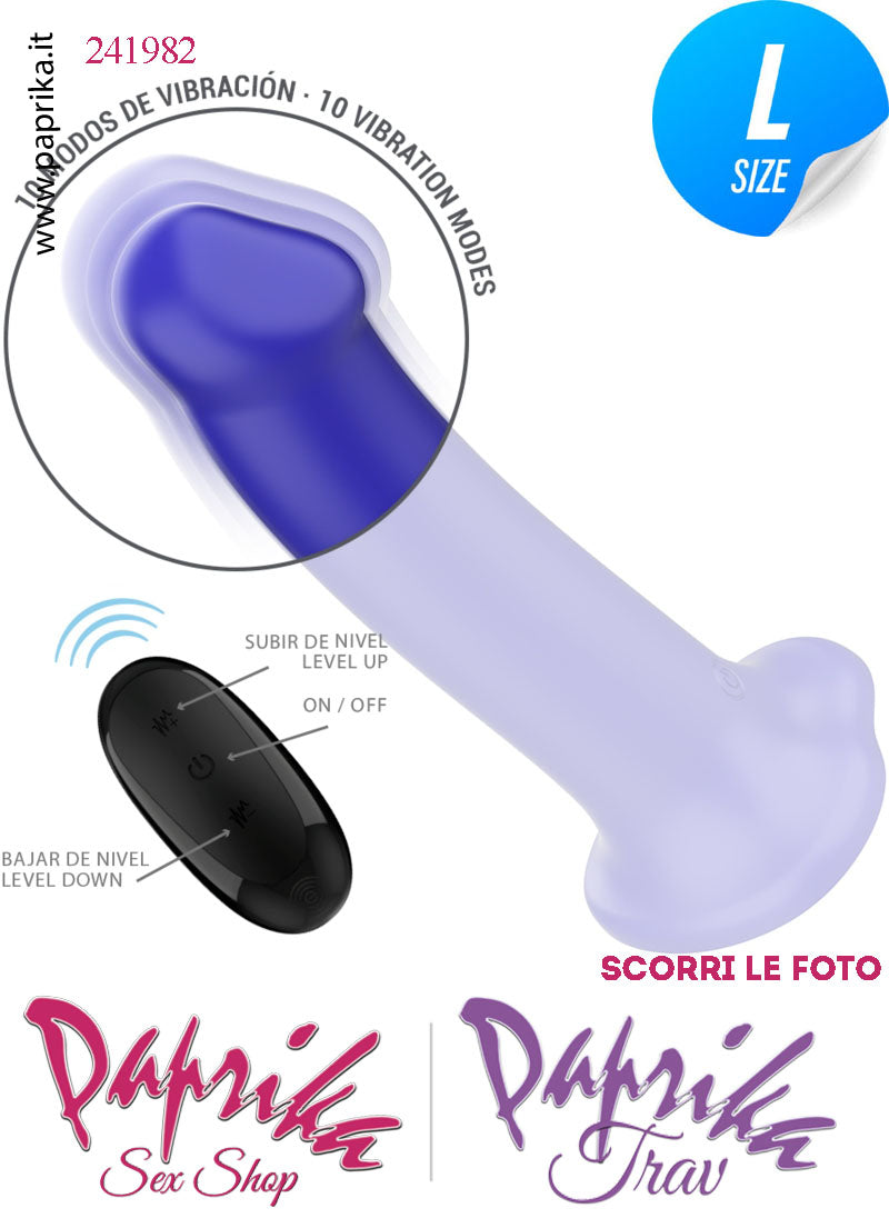 Vibratore Liscio Silicone Ventosa 10 Velocità Unisex 18 cm Ø 39 Telecomando