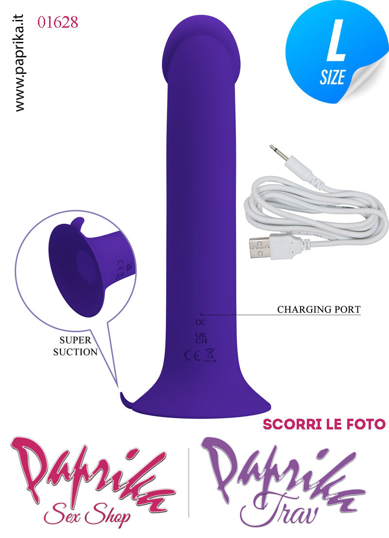 Vibratore Silicone Ventosa 12 Velocità Tapping Tocco Punto G 18 cm Ø 38
