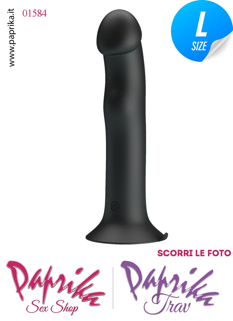 Vibratore Silicone Ventosa 12 Velocità Tapping Tocco 18 cm Ø 38 Memoria Funzione