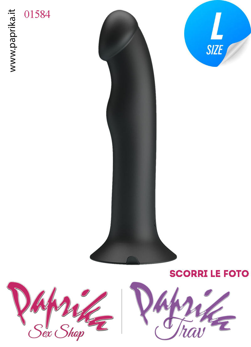 Vibratore Silicone Ventosa 12 Velocità Tapping Tocco 18 cm Ø 38 Memoria Funzione