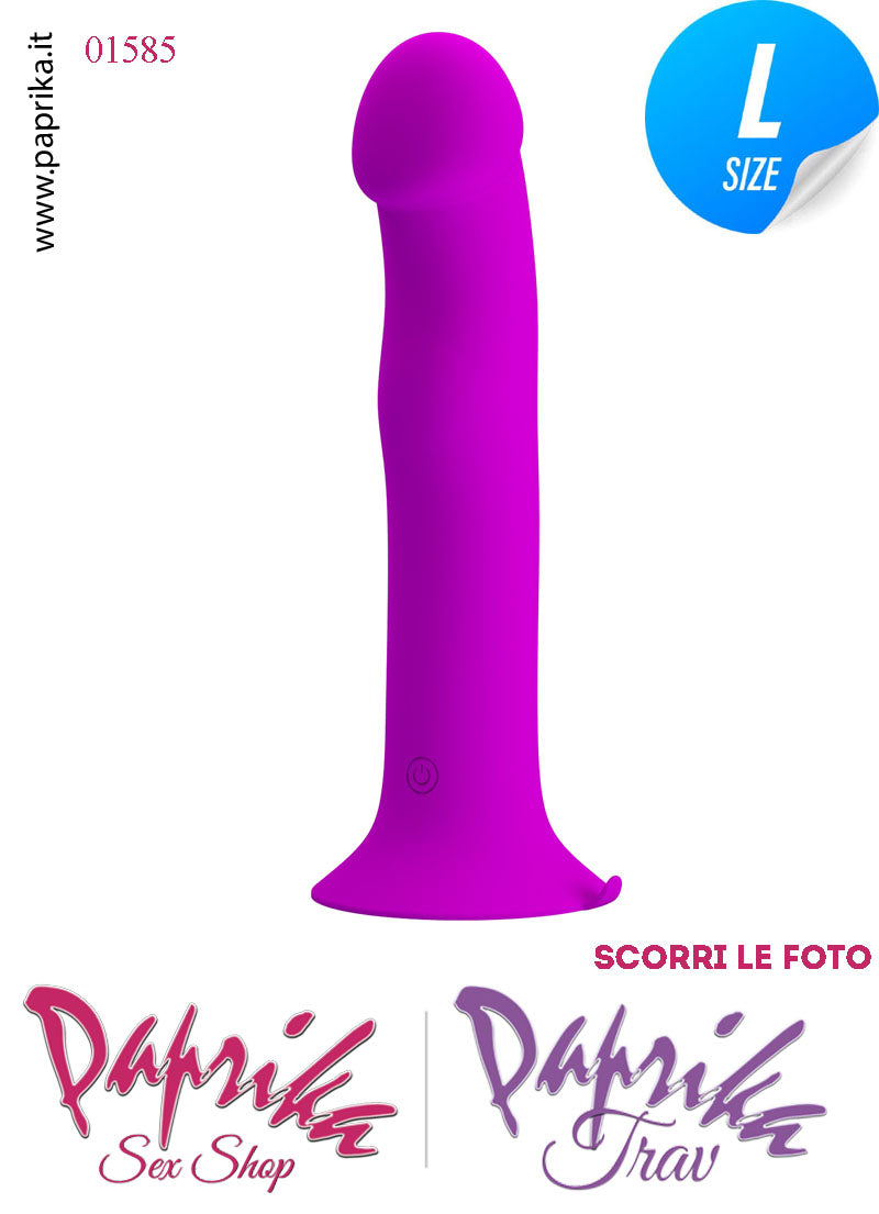 Vibratore Silicone Ventosa 12 Velocità Tapping Tocco 18 cm Ø 38 Memoria Funzione