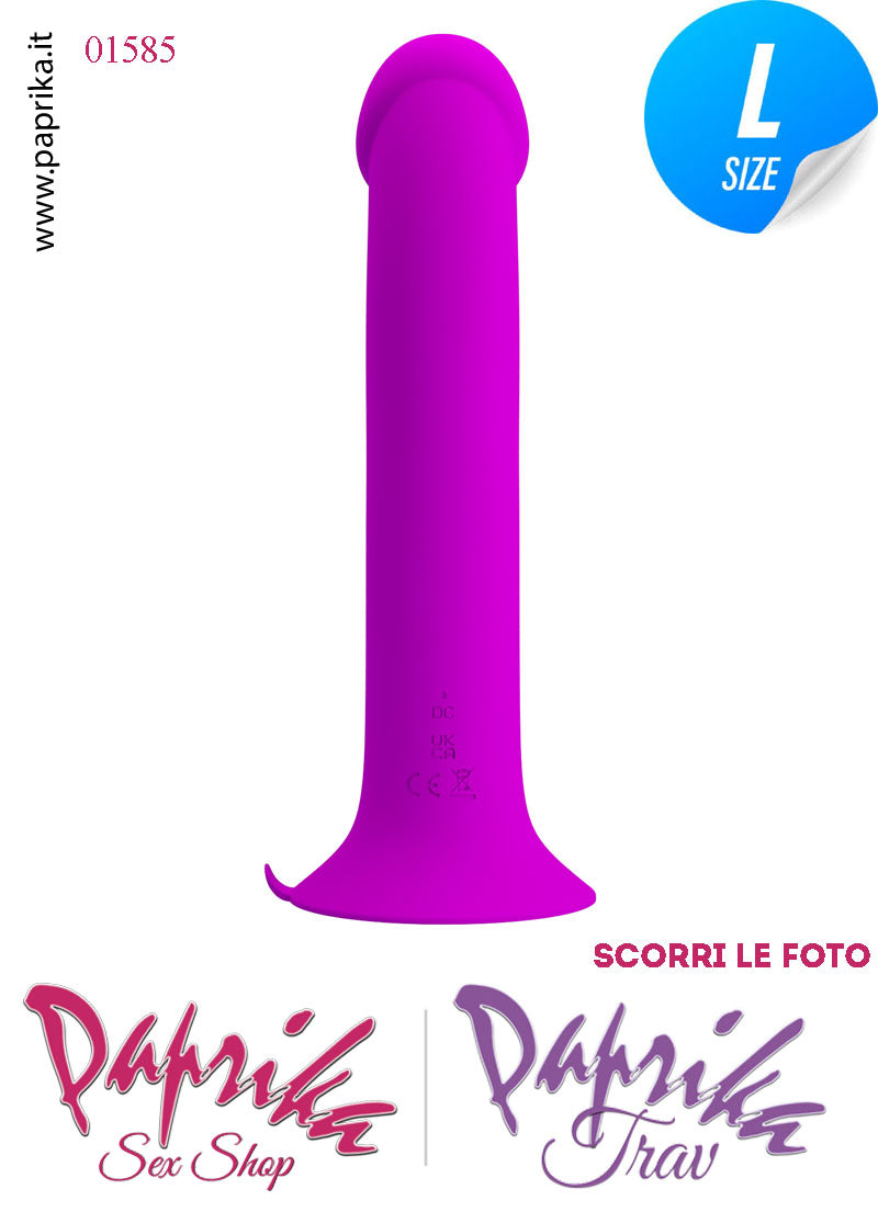 Vibratore Silicone Ventosa 12 Velocità Tapping Tocco 18 cm Ø 38 Memoria Funzione