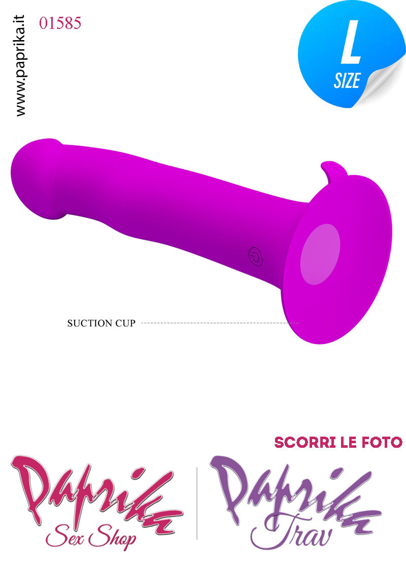 Vibratore Silicone Ventosa 12 Velocità Tapping Tocco 18 cm Ø 38 Memoria Funzione