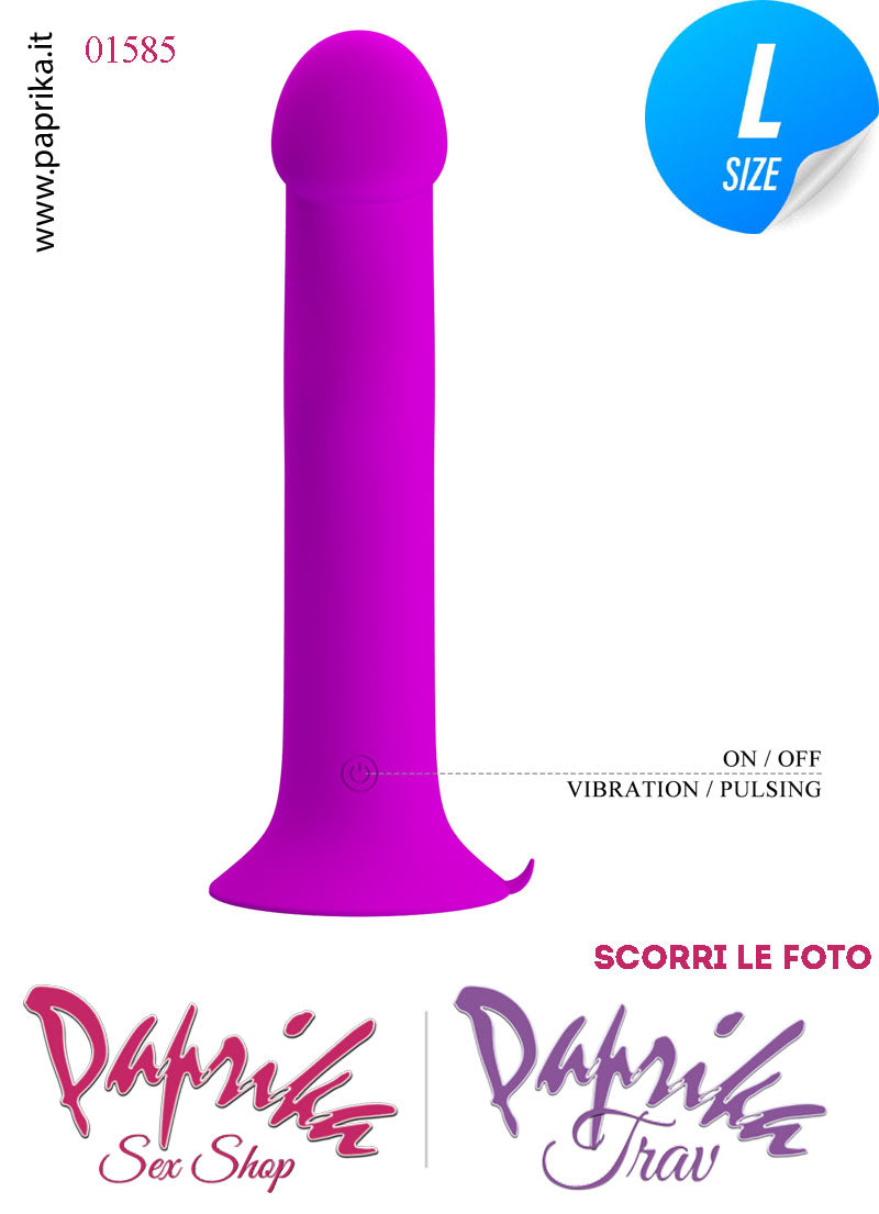 Vibratore Silicone Ventosa 12 Velocità Tapping Tocco 18 cm Ø 38 Memoria Funzione