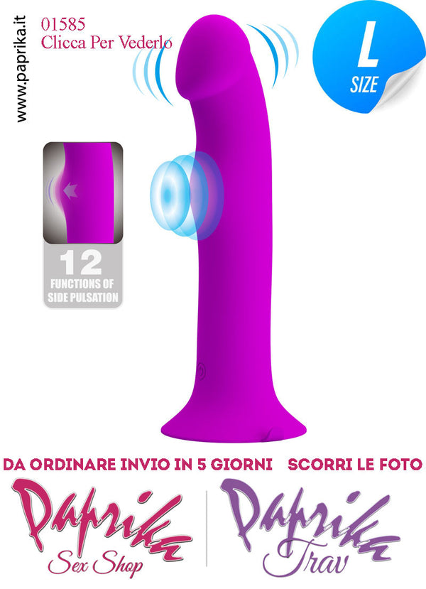 Vibratore Silicone Ventosa 12 Velocità Tapping Tocco 18 cm Ø 38 Memoria Funzione