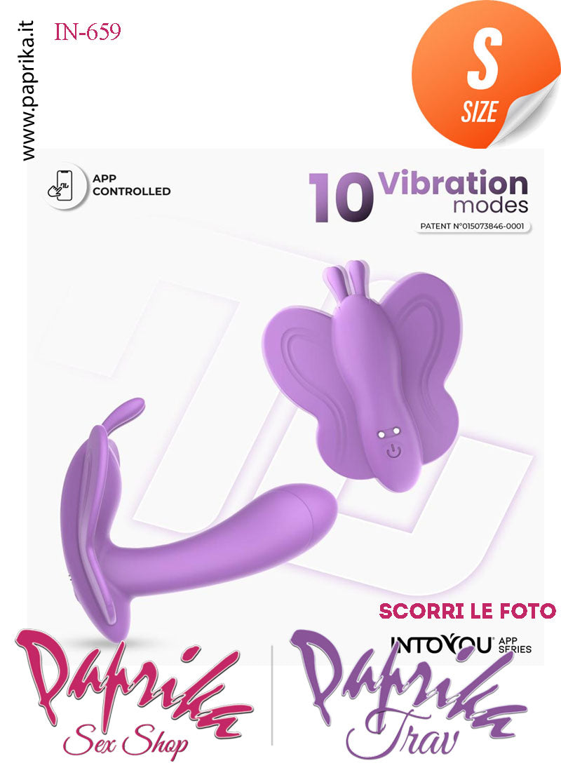 Stimolatore Clitoride Vibratore Interno Farfalla Silicone App Control Mondo 10 Velocità