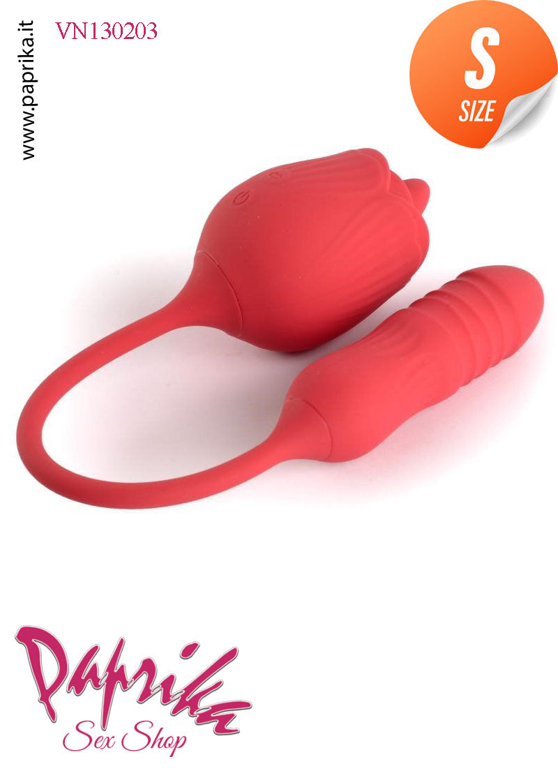 Stimolatore Clitoride Lingua Fiore Vibratore Su & Giù Silicone 10 Velocità