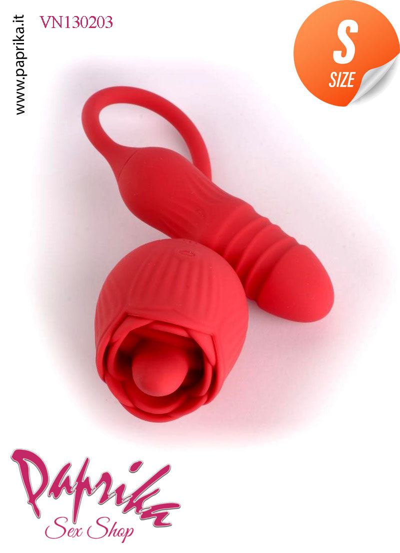 Stimolatore Clitoride Lingua Fiore Vibratore Su & Giù Silicone 10 Velocità