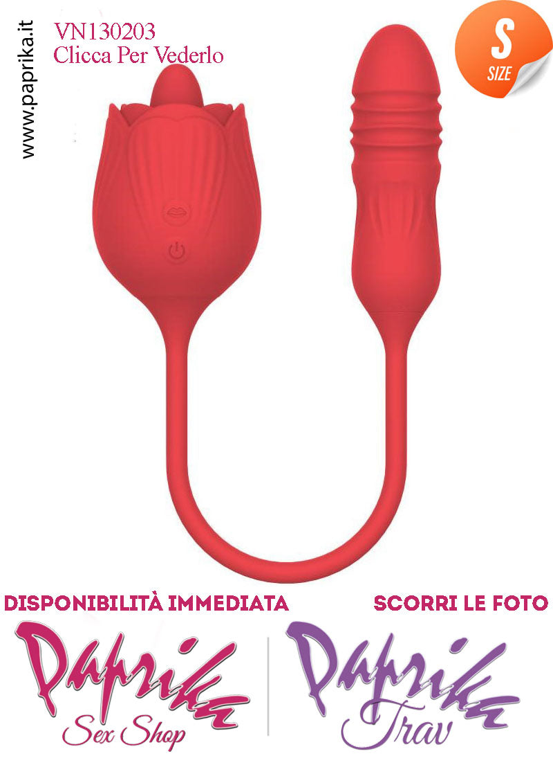 Stimolatore Clitoride Lingua Fiore Vibratore Su & Giù Silicone 10 Velocità