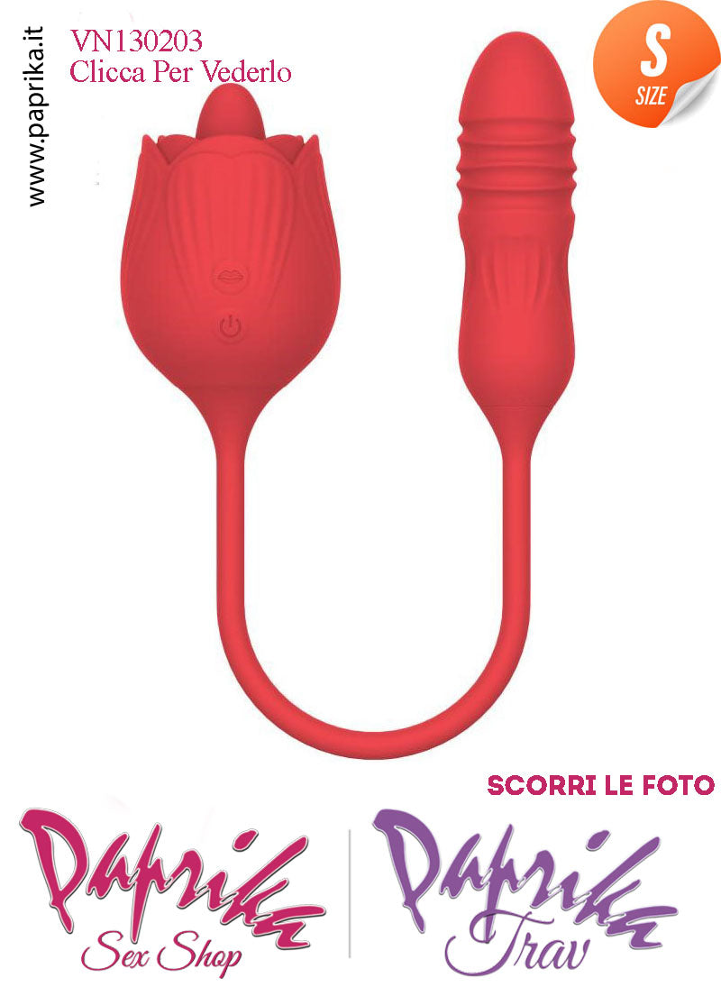 Stimolatore Clitoride Lingua Fiore Vibratore Su & Giù Silicone 10 Velocità