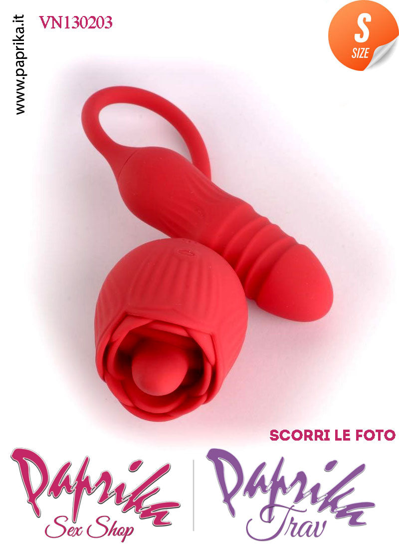 Stimolatore Clitoride Lingua Fiore Vibratore Su & Giù Silicone 10 Velocità