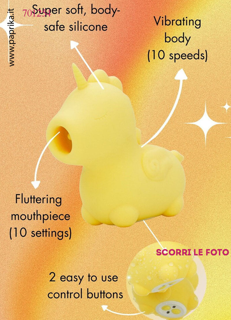 Unicorno Succhia Clitoride Vibratore lingua Corta Silicone 10 Velocità